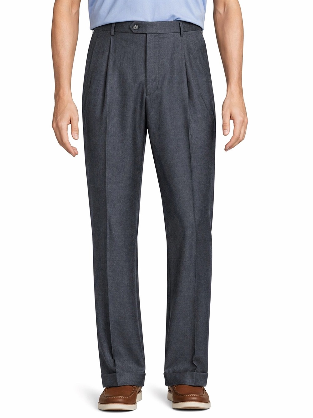 Joseph A. Bank Traveler Tailored Pleated Grey Dress Pant Trouser Size 33R